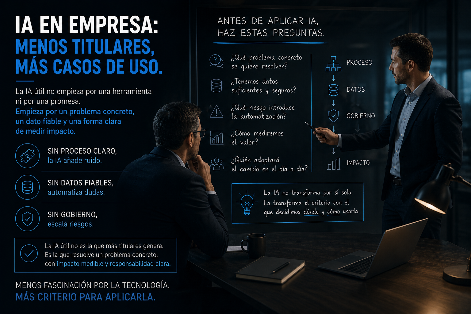 IA en empresa: menos titulares y más casos de uso.